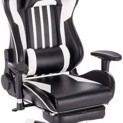 EUGAD Gaming-Stuhl (1 Stück), Racing Stuhl mit Fußstütze Racing Stuhl Drehstuhl Bürostuhl Schreibtischstuhl PC Stuhl mit Wippfunktion Höhenverstellbar Kunstleder Rot Grau, Wei&szlig; -Eugad Möbel Einkaufen cdc6ef17 9966 5652 b5d5 ef385815a84b