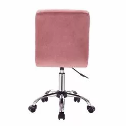 EUGAD Schreibtischstuhl, Arbeitshocker Bürohocker Samt Metall, 360° drehbar, Rosa Hellgrau -Eugad Möbel Einkaufen ce558883 b015 54a1 ad74 749265711ab6