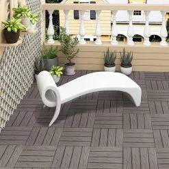 EUGAD WPC-Fliesen, 11 Stück WPC Terrassenfliesen 30x30cm Holzstruktur Anthrazit Coffee, Dunkelgrau, Hellgrau -Eugad Möbel Einkaufen ceacc7ac 4f16 5a63 8d54 5a652552cae7