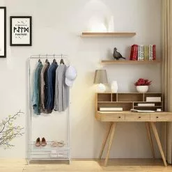 EUGAD Kleiderständer, Kleiderstange mit 2 Metallablagen Schwarz, Wei&szlig; -Eugad Möbel Einkaufen ceaf4100 df78 5f40 bdf5 d01e5b07c30e