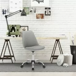 EUGAD Schreibtischstuhl, Arbeitshocker, Stoffbezug, 360° drehbar, Dunkelgrau Duneklgrau, Hellgrau -Eugad Möbel Einkaufen cf4c10ec 49e9 589f b8ae e4469093ed14