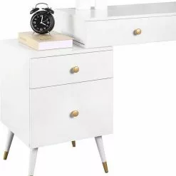 EUGAD Schminktisch (1-St), Schminktisch mit Hocker und Spiegel, Frisiertisch mit 4 Schubladen und Kosmetiktisch Frisierkommode für Schlafzimmer, Weiß Gold 17 EUGAD Schminktisch (1-St), Schminktisch mit Hocker und Spiegel, Frisiertisch mit 4 Schubladen und Kosmetiktisch Frisierkommode für Schlafzimmer, Weiß Gold -Eugad Möbel Einkaufen cfeecfd5 4f39 5e71 8621 5bbfc5fe899b
