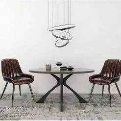 EUGAD Esszimmerstuhl, 4 Stücke Retro Küchenstuhl Sitzfläche aus PU mit Metallbeine Schwarz Braun, Dunkelbraun, Dunkelgrün, Grau -Eugad Möbel Einkaufen d003a58b 9fde 5141 8780 48d875f5241e