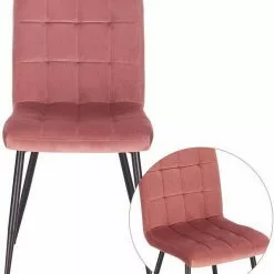 EUGAD Esszimmerstuhl (2 Stück), Polsterstuhl Wohnzimmerstuhl Samtstuhl Sessel mit Rückenlehne, Metallbeine, Sitzfläche aus Samt, Dunkelgrün Blau, Creme, Dunkelgrau, Dunkelgr&uuml;n, Hellgrau, Rosa -Eugad Möbel Einkaufen d00ec3d4 b7c5 5102 b799 a8dec1b23b8a