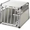 EUGAD Tiertransportbox, Hundetransportbox Alu Hundebox Reisebox Autobox für kleine/mittlere Hunde Französische Bulldogge Beagle Terriers Dackel Shiba Inu 69 x 54 x 50 cm L