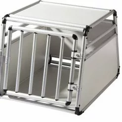 EUGAD Tiertransportbox, Hundetransportbox Alu Hundebox Reisebox Autobox für kleine/mittlere Hunde Französische Bulldogge Beagle Terriers Dackel Shiba Inu 69 x 54 x 50 cm L