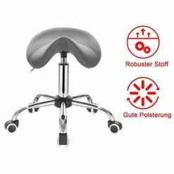 EUGAD Drehstuhl (1 Stück), Sattelhocker gepolstert höhenverstellbar aus Kunstleder Grau Schwarz, Wei&szlig; -Eugad Möbel Einkaufen d18db605 f806 555a 974c e4983c4e5bf6