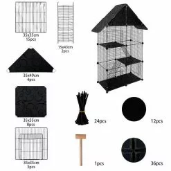 EUGAD Freigehege, Kleintierkäfig Katzenkäfig Schwarz 75x39x145cm 11 EUGAD Freigehege, Kleintierkäfig Katzenkäfig Schwarz 75x39x145cm -Eugad Möbel Einkaufen d1fb6f45 c532 56bd b09a b60ebb1d4d44