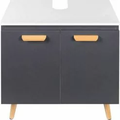 EUGAD Waschbeckenunterschrank Badschrank Unterschrank mit 2 Türe Weiß Grau, Schwarz, Wei&szlig; -Eugad Möbel Einkaufen d270726c 9707 5cba 914d 02d284fbb094