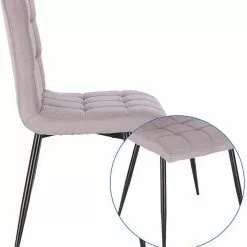 EUGAD Esszimmerstuhl (4 Stück), Küchenstuhl Polsterstuhl, mit Rückenlehne, Metallbeine, Sitzfläche aus Leinen, Hellgrau -Eugad Möbel Einkaufen d28f2e4a 6e07 4942 ad9a 2a04ac8cf01c