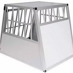 EUGAD Tiertransportbox, Hundetransportbox Alu Hundebox Reisebox Autobox für große Hunde Husky Samojede Weimaraner Border Collie Chow-Chow Shetland Sheepdog 85x65x69 cm Silber Grau -Eugad Möbel Einkaufen d2a74f1d 6855 5517 86c5 8a7785e16ea9