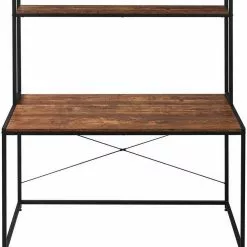 EUGAD Schreibtisch, PC-Tisch Bürotisch Arbeitstisch mit Bücherregal Holz 120x60x140 cm Schwarz-Marmor Schwarz-Vintage -Eugad Möbel Einkaufen d30ef6bd 269e 56c2 837f 52419f7acaa3