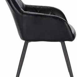 EUGAD Esszimmerstuhl, aus Kunstleder mit Armlehnen und Rückenlehne Gestell aus Metall Schwarz Braun, Dunkelbraun, Dunkelgrau -Eugad Möbel Einkaufen d32b2e84 2c4d 5cc9 9a90 8ce68bbf2d52