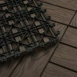 EUGAD WPC-Fliesen, WPC Fliesen Klickfliesen in Holzoptik 22 Stücke für 2m² Hellgrau Anthrazit, Braun, Coffee -Eugad Möbel Einkaufen d33bf387 dbda 5309 9378 d4de911c9f3f