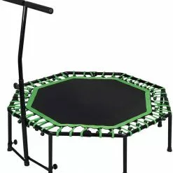 EUGAD Fitnesstrampolin, Fitness Trampolin Indoor Faltbar Ø 126cm mit höhenverstellbarem Haltegriff, leise Gummiseilfederung, belastbar bis 120 kg Grün, Schwarz -Eugad Möbel Einkaufen d37c826b 020b 40d8 ac6b ce35201c18ef