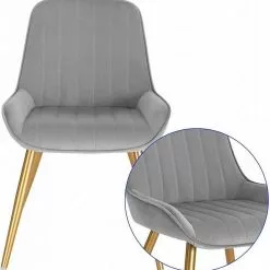 EUGAD Esszimmerstuhl (2 Stück), Küchenstuhl Wohnzimmerstuhl Sitzfläche aus Samt mit Metallbeine,Stuhl für Esszimmer Wohnzimmer Küche, Hellgrau Bordeaux, Dunkelgrau, Dunkelgrün, Rosa -Eugad Möbel Einkaufen d38adb62 9248 5bed 9915 d7162504bf42