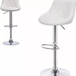 EUGAD Barhocker, 2er-Set Barstühle, höhenverstellbar, 360°drehbar Weiß Bordeaux, Cremeweiß, Grau, Khaki, Rot, Schwarz, Weiß