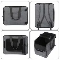 EUGAD Tiertransporttasche bis 8,00 kg, Katzenrucksack & Katzentragetasche Hunderucksack Hundetragetasche Haustiertasche Faltbare Transporttasche Reisetasche Traglast Oxford Dunkelgrau 45x25x35cm -Eugad Möbel Einkaufen d43f8bd9 09f1 40d3 96ab 5ab7aad2d16f
