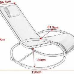 EUGAD Schaukelstuhl, 2tlg Relaxliege Schaukelstuhl für Terrasse Balkon, Metallgestell + Textilgewebe, Grau -Eugad Möbel Einkaufen d43fbf45 43ae 5f68 b9fa 7d9511ae6c9c