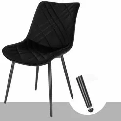 EUGAD Esszimmerstuhl (2 Stück), Küchenstuhl, Polsterstuhl Stuhl,Wohnzimmerstuhl ohne Armlehne, Metallbeine, Samt, Hellgrau Dunkelgrau, Schwarz -Eugad Möbel Einkaufen d4b31136 a79a 4a5a aac1 a9cd484c2cc2