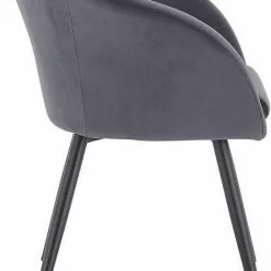 EUGAD Esszimmerstuhl, 2er-Set mit Armlehne, Retro Design, Samt, Metall Schwarz Dunkelgrau, Hellgrau -Eugad Möbel Einkaufen d8bec17f 8f8e 597b b2aa cc11a7acfd03