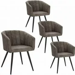 EUGAD Esszimmerstuhl, 4er-Set Esszimmerstuhl Polsterstuhl aus Stoffbezug Dunkelbraun Grau -Eugad Möbel Einkaufen d8e09461 aa45 5790 acf3 e93e8517e758