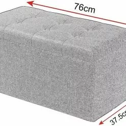 EUGAD Sitzhocker, Fußhocker Sitzbank mit Stauraum Deckel Abnehmbar Leinen Dunkelgrau Beige, Cremeweiß -Eugad Möbel Einkaufen d95ce67c 89aa 501b a669 29d1f9ac6031