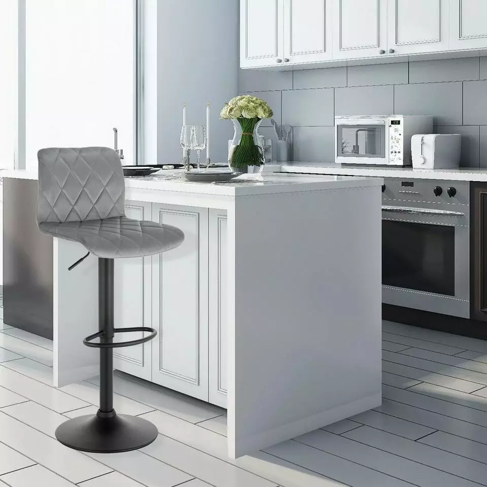 EUGAD Barhocker (2 St), Barhocker Drehstuhl Tresenhocker Barstuhl, Sitzfläche aus Samt mit Rücklehne Höhenverstellbar 9 EUGAD Barhocker (2 St), Barhocker Drehstuhl Tresenhocker Barstuhl, Sitzfläche aus Samt mit Rücklehne Höhenverstellbar – Bild 9