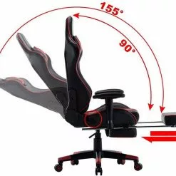 EUGAD Gaming-Stuhl (1 Stück), mit Fußstütze Racing Stuhl Drehstuhl Bürostuhl Schreibtischstuhl PC Stuhl mit Wippfunktion Höhenverstellbar Kunstleder Weiß Grau, Rot, Weiß -Eugad Möbel Einkaufen da47a8cb fc84 4742 a72d f2b39bbaeb38