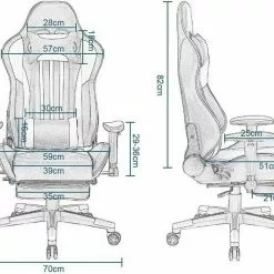EUGAD Gaming-Stuhl (1 Stück), Racing Stuhl mit Fußstütze Racing Stuhl Drehstuhl Bürostuhl Schreibtischstuhl PC Stuhl mit Wippfunktion Höhenverstellbar Kunstleder Rot Grau, Wei&szlig; -Eugad Möbel Einkaufen da4c1abb f69c 51df b5e0 f7ecbd437f43