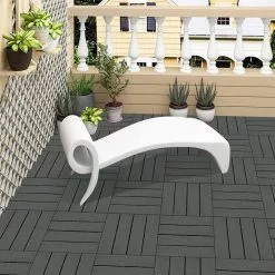 EUGAD WPC-Fliesen, 22 Stück WPC Terrassenfliesen in T-Form 30x30cm Dunkelgrau Anthrazit, Braun, Hellgrau -Eugad Möbel Einkaufen da744874 481b 56b5 849b 1d98ea4be158