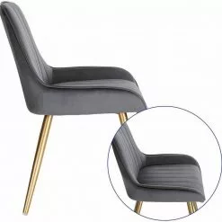 EUGAD Esszimmerstuhl (2 Stück), Küchenstuhl Wohnzimmerstuhl Sitzfläche aus Samt mit Metallbeine,Stuhl für Esszimmer Wohnzimmer Küche, Hellgrau Bordeaux, Dunkelgrau, Dunkelgrün, Rosa -Eugad Möbel Einkaufen db57ecb8 a961 5c30 a431 6e0181bc2be0