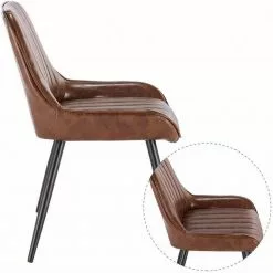 EUGAD Esszimmerstuhl, 2 Stücke Esszimmerstuhl Küchenstuhl Kunstleder Braun, Dunkelbraun, Dunkelgrün, Grau, Schwarz -Eugad Möbel Einkaufen dcafe599 ec4c 5fdc 9434 6602ca8b7c1a