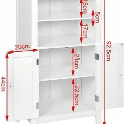 EUGAD Badkommode, Badschrank Beistellschrank, mit Doppeltür, 4 Fächern, MDF, Weiß -Eugad Möbel Einkaufen dd64819e f443 575b ade9 74e2794ca9ab