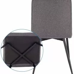 EUGAD Esszimmerstuhl (2 Stück), Küchenstuhl Polsterstuhl, mit Rückenlehne, Metallbeine, Sitzfläche aus Leinen, Dunkelgrau Dunkelgrau | Dunkelgrau, Hellgrau | Hellgrau -Eugad Möbel Einkaufen de2923b0 bec3 41d2 850c 660f92a52685