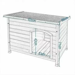 EUGAD Tierhaus, Hundehütte Hundehaus Massivholz draußen Wetterfest Aufklappbar Hellrot 103 x 66 x 71 cm -Eugad Möbel Einkaufen de378718 1954 599a 8842 7be4ebdd4bac