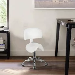 EUGAD Arbeitshocker (1er-Set), Sattelhocker mit Rückenlehne gepolstert höhenverstellbar aus Kunstleder Schwarz Grau, Wei&szlig; -Eugad Möbel Einkaufen de431cad 8da8 5e68 9d79 3eead5e95422