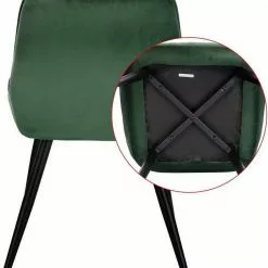 EUGAD Esszimmerstuhl (2 Stück), Polsterstuhl Küchenstuhl Wohnzimmerstuhl mit Rückenlehne, Sitzfläche aus Samt, Retrostuhl mit Metallbeine für Esszimmer Wohnzimmer, Schwarz Dunkelgrau, Dunkelgrün -Eugad Möbel Einkaufen de9d9f91 ee82 5fd7 bc61 3a315f090bcb