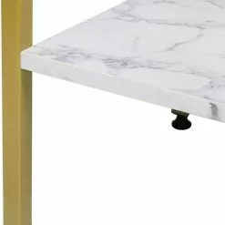 EUGAD Bücherregal, Standregal Badregal Bücherregal Küchenregal Schuhregal aus Holz und Stahl, mit 4 Ablagen, 34 x 35 x 148 cm Golden-Wei&szlig;er Marmor, Schwarz Marmor, Vintage -Eugad Möbel Einkaufen dee3af62 bd62 5c14 96e9 2657429a924b