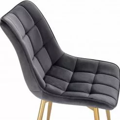 EUGAD Esszimmerstuhl, 4er-Set Küchenstühle Wohnzimmerstuhl mit Rückenlehne, Samt Sitzfläche, Gold Beine Grau Dunkelgr&uuml;n, Rosa, Schwarz -Eugad Möbel Einkaufen df0255fc 0531 5f5d 8f0b c190dd07bcab