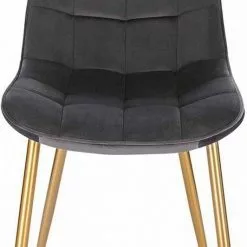 EUGAD Esszimmerstuhl, 6er-Set Küchenstühle Wohnzimmerstuhl mit Rückenlehne, Samt Sitzfläche, Gold Beine Schwarz Dunkelgrün, Grau, Rosa -Eugad Möbel Einkaufen df4c8a8b ade4 56a1 9c87 188245be6dc9
