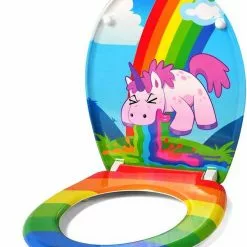 EUGAD WC-Sitz, Toilettendeckel mit Absenkautomatik Einhorn