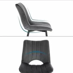 EUGAD Esszimmerstuhl (2 Stück), Küchenstuhl, Polsterstuhl, Wohnzimmerstuhl ohne Armlehne, Metallbeine, Samt, Dunkelgrau Hellgrau, Schwarz -Eugad Möbel Einkaufen df9e0251 7a6a 45ba 8b07 90f04bf09891