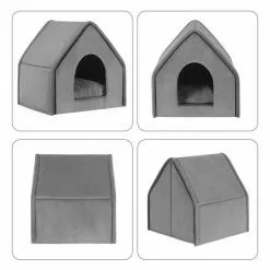 EUGAD Tierhaus, Hundehaus Hundehöhle Katzenhaus Katzenhöhle für Französische Bulldogge Jack Russell Terrier Welpen Grau M -Eugad Möbel Einkaufen e00741d9 c732 524e afed cfb979ecd688