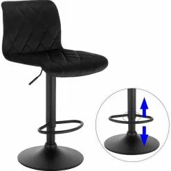 EUGAD Barhocker, 2er-Set Barstühle, Bezug in Samt Schwarz -Eugad Möbel Einkaufen e08d9748 b02c 530a b8a0 0bd78f234c8f