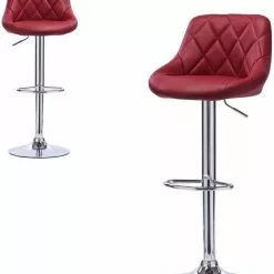 EUGAD Barhocker, 2er-Set Barstühle, höhenverstellbar, 360°drehbar Weiß Bordeaux, Cremewei&szlig;, Grau, Khaki, Rot, Schwarz, Wei&szlig; -Eugad Möbel Einkaufen e08ff764 12da 514d 92fe 5b3355a81842