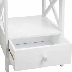 EUGAD Nachttisch, Beistelltisch Nachtschrank Nachtkommode Sofatisch aus MDF mit Schublade und Ablage für Schlafzimmer oder Wohnzimmer Weiß -Eugad Möbel Einkaufen e0abc948 d89e 5bb6 b63e 6ed8189bb93c