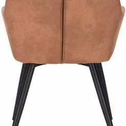 EUGAD Esszimmerstuhl (1 Stück), Wohnzimmerstuhl aus Stoff, Polsterstuhl mit Armlehnen und Rückenlehne, Gestell aus Metall Anthrazit, Braun, Grau -Eugad Möbel Einkaufen e1c11b7d f15f 554f 806e 743b63b431da