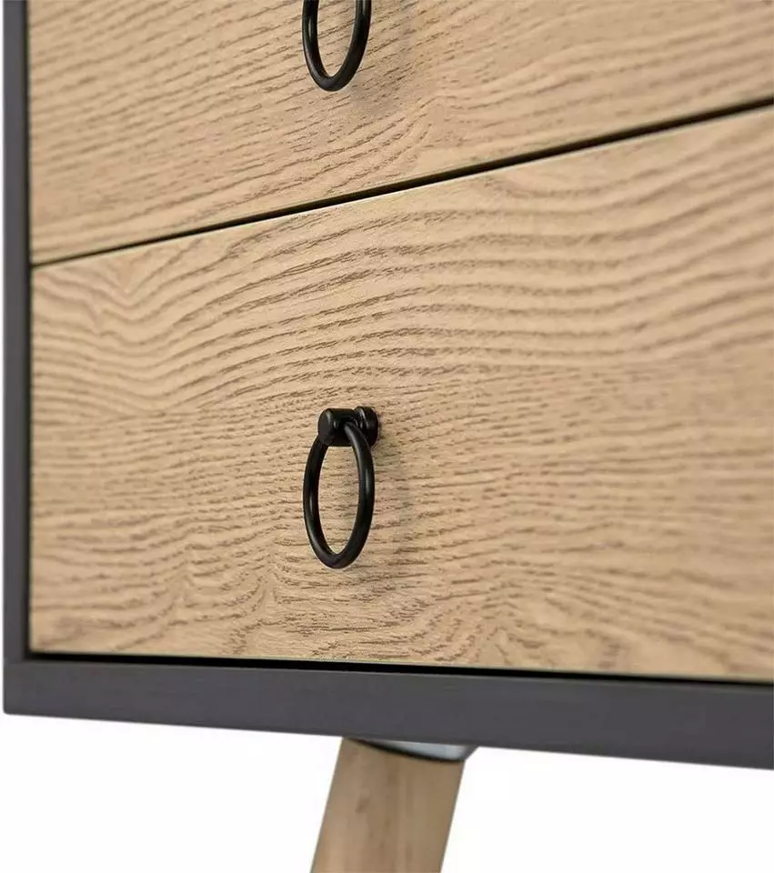 EUGAD Nachttisch, 2er-Set Beistelltisch mit 2 Schubladen Nachtkommode Nachtschrank Holzbeine MDF 46x35x50cm Weiß Grau, Weiß 14 EUGAD Nachttisch, 2er-Set Beistelltisch mit 2 Schubladen Nachtkommode Nachtschrank Holzbeine MDF 46x35x50cm Weiß Grau, Weiß – Bild 14