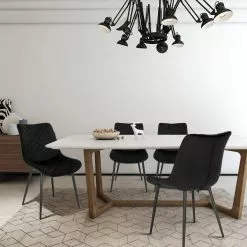 EUGAD Esszimmerstuhl (2 Stück), Küchenstuhl, Polsterstuhl Stuhl,Wohnzimmerstuhl ohne Armlehne, Metallbeine, Samt, Hellgrau Dunkelgrau, Schwarz -Eugad Möbel Einkaufen e36309c0 3ddf 44a6 bd9b 325356a6e500